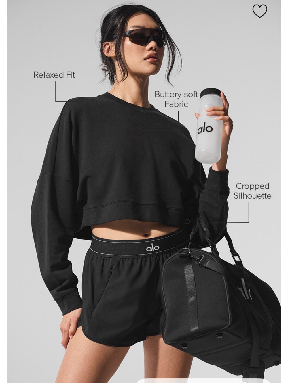 Alo cropped sway crew neck pullover and sweatpants